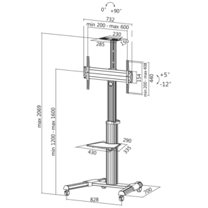 Logilink BP0025 TV stand cart, adjustable TV height, 37–70“, max. 50 kg Logilink...