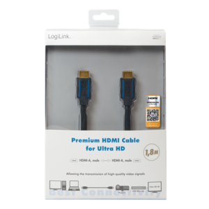 Logilink Premium HDMI Cable for Ultra HD CHB005 HDMI male (type A), HDMI male (type...