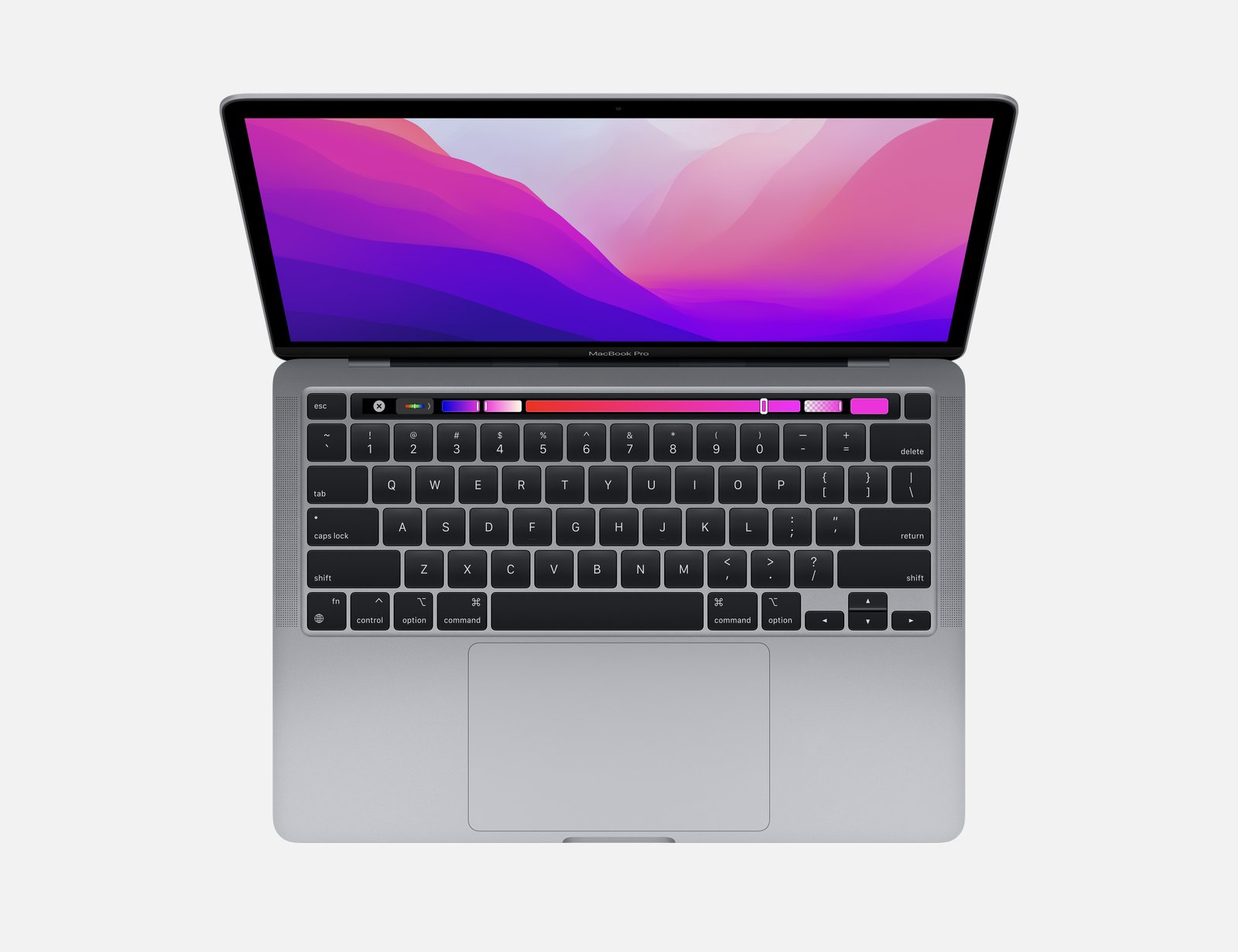 Apple MacBook Pro Space Gray, 13.3 ", IPS, 2560 x 1600, Apple M2, 8 GB, SSD 512 GB, Apple M2 10-core GPU, Without ODD, macOS, 802.11ax, Bluetooth version 5.0, Keyboard language Russian, Keyboard backlit, Warranty 12 month(s), Battery warranty 12 month(s), Retina display - Image 2