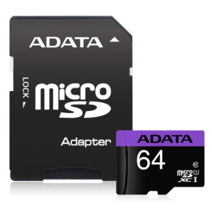 ADATA Memory card AUSDX64GUICL10-PA1 64 GB, microSDHC, Flash memory class UHS-I Class...