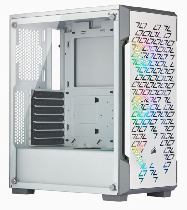 Corsair Airflow Tempered Glass Mid-Tower Smart Case iCUE 220T RGB Side window, Mid-Tower, White, Power supply included No, Steel, Tempered Glass - Image 8
