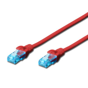 Digitus CAT 5e U-UTP Patch cord, PVC AWG 26/7, Modular RJ45 (8/8) plug, 0.5 m, Red