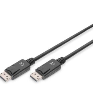 Digitus DisplayPort Connection Cable AK-340100-020-S Black, DisplayPort to DisplayPort,...
