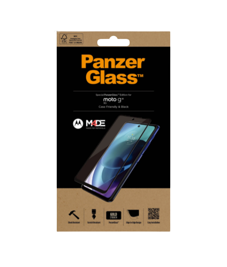 PanzerGlass Screen protector, Motorola, Moto g51 5G, Glass, Black, Case friendly