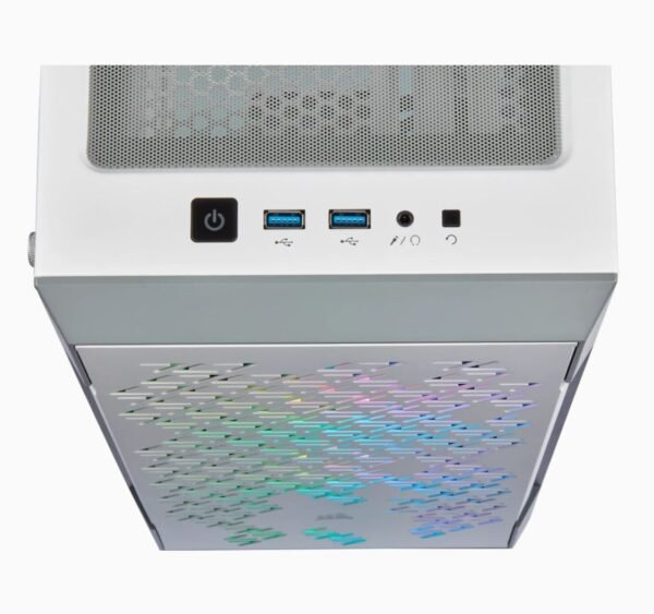 Corsair Airflow Tempered Glass Mid-Tower Smart Case iCUE 220T RGB Side window, Mid-Tower, White, Power supply included No, Steel, Tempered Glass - Image 4