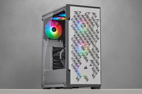 Corsair Airflow Tempered Glass Mid-Tower Smart Case iCUE 220T RGB Side window, Mid-Tower, White, Power supply included No, Steel, Tempered Glass