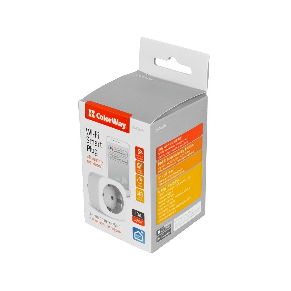 ColorWay Wi-Fi Smart Socket Schedule, Timer, Energy monitoring, White, 220 V, 3680 W - Image 6