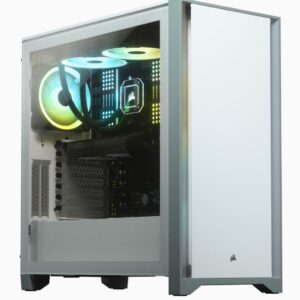 Corsair Tempered Glass Mid-Tower ATX Case 4000D Side window,  Mid-Tower, White, Power...