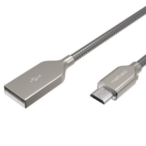 Natec Prati, USB Micro to Type A Cable 1m, Metal, Silver