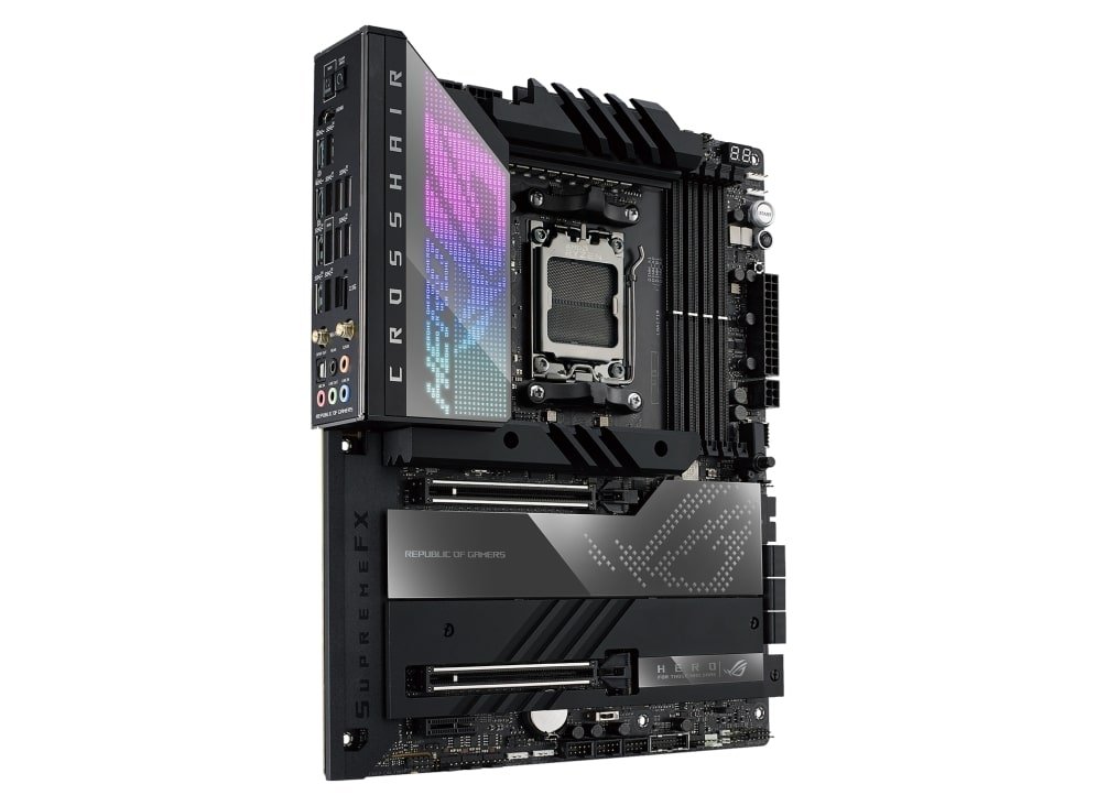 Asus ROG CROSSHAIR X670E HERO Processor family AMD, Processor socket AM5, DDR5 DIMM, Memory slots 4, Supported hard disk drive interfaces SATA, M.2, Number of SATA connectors 6, Chipset AMD X670, ATX - Image 2
