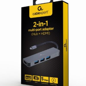 Cablexpert USB Type-C 2-in-1 multi-port adapter (Hub + HDMI) A-CM-COMBO2-01 0.09...