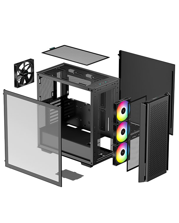 Deepcool MID TOWER CASE CG560 and PSU DN650 Side window, Black, Mid-Tower, Power supply included Yes - Image 5