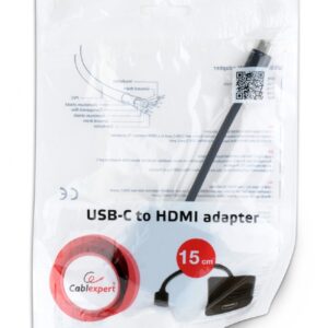 Cablexpert USB-C to HDMI adapter, Black