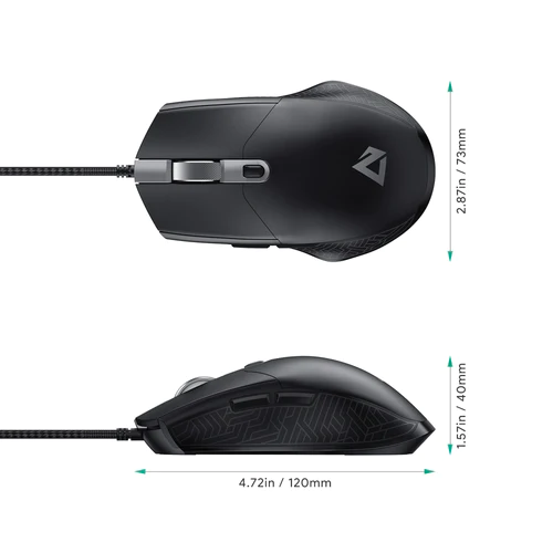 Aukey Mouse GM-F3 Optical, RGB LED light, Black, Gaming Mouse, Wired - Image 2