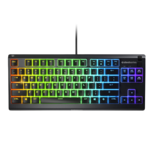 SteelSeries Gaming Keyboard Apex 3 Tenkeyless, RGB LED light, US, Black, Wired, Whisper-Quiet...