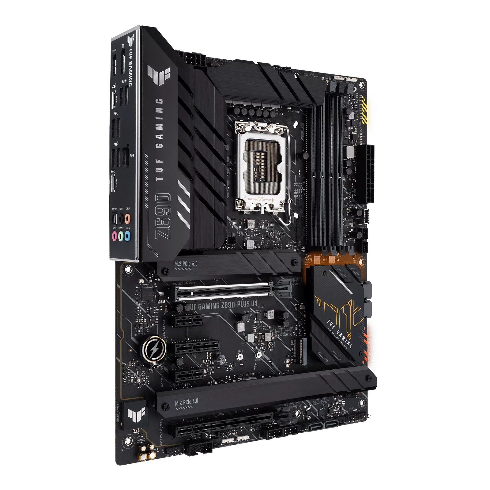 Asus TUF GAMING Z690-PLUS D4 Processor family Intel, Processor socket LGA 1700, DDR4 DIMM, Memory slots 4, Supported hard disk drive interfaces SATA, M.2, Number of SATA connectors 4, Chipset Intel Z690, ATX - Image 2