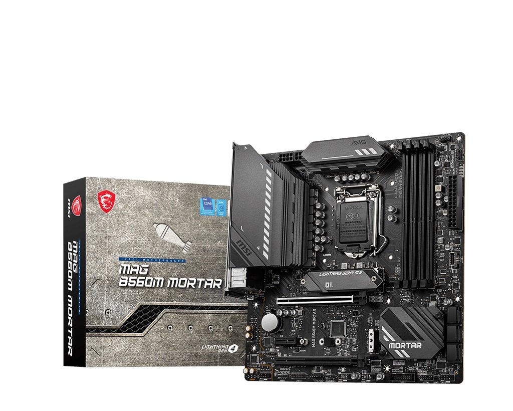 MSI MAG B560M MORTAR Processor family Intel, Processor socket LGA1200, DDR4 DIMM, Memory slots 4, Supported hard disk drive interfaces SATA, M.2, Number of SATA connectors 6, Chipset Intel B560, M-ATX - Image 3