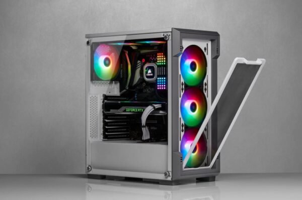 Corsair Airflow Tempered Glass Mid-Tower Smart Case iCUE 220T RGB Side window, Mid-Tower, White, Power supply included No, Steel, Tempered Glass - Image 5