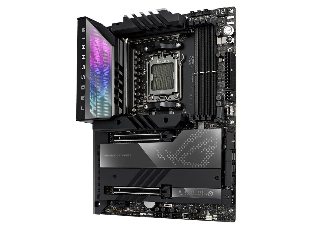 Asus ROG CROSSHAIR X670E HERO Processor family AMD, Processor socket AM5, DDR5 DIMM, Memory slots 4, Supported hard disk drive interfaces SATA, M.2, Number of SATA connectors 6, Chipset AMD X670, ATX - Image 4