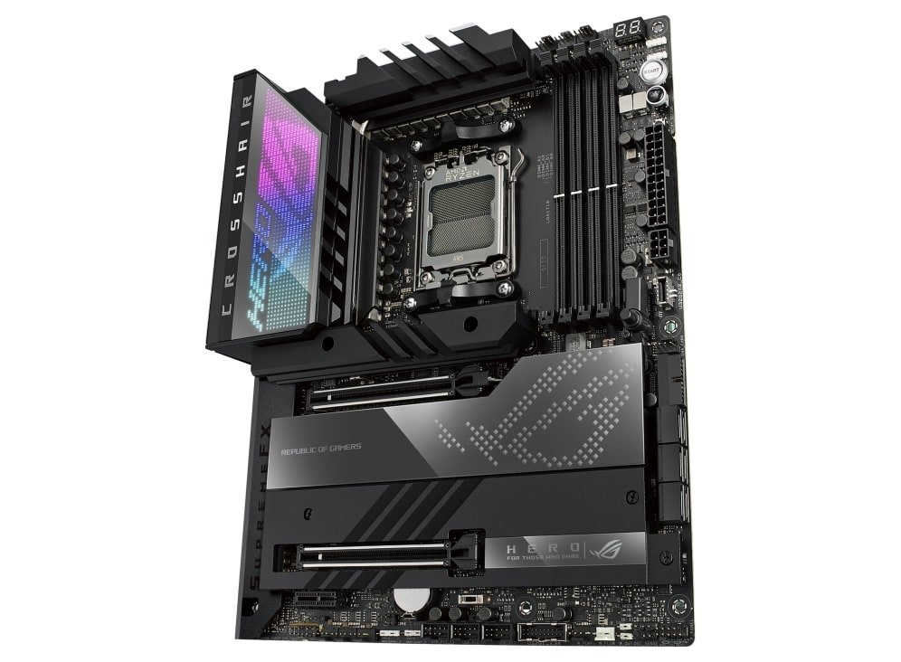 Asus ROG CROSSHAIR X670E HERO Processor family AMD, Processor socket AM5, DDR5 DIMM, Memory slots 4, Supported hard disk drive interfaces SATA, M.2, Number of SATA connectors 6, Chipset AMD X670, ATX - Image 3