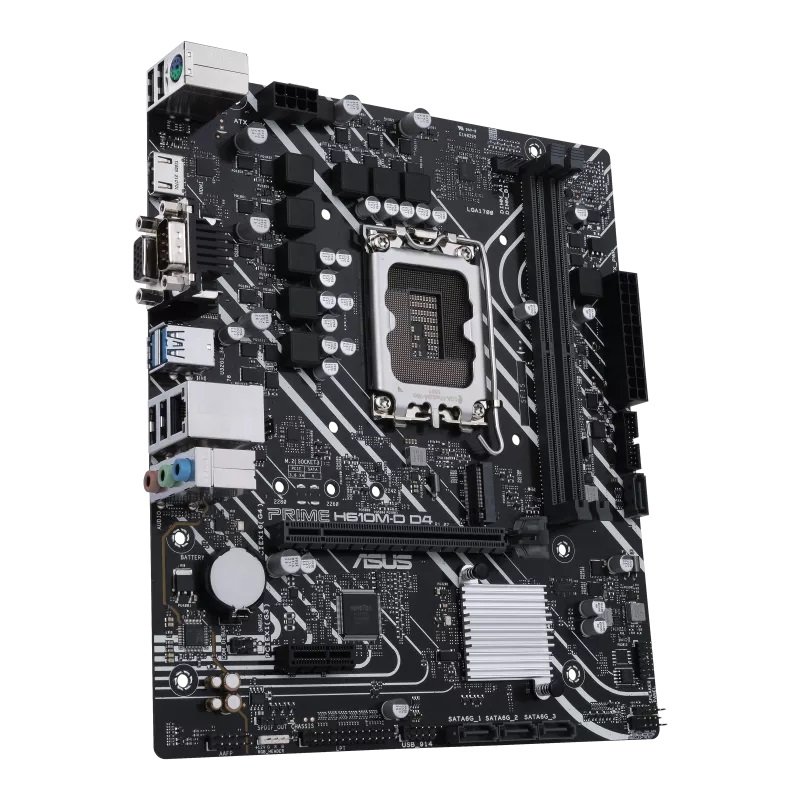 Asus PRIME H610M-D D4 Processor family Intel, Processor socket LGA1700, DDR4 DIMM, Memory slots 2, Supported hard disk drive interfaces SATA, M.2, Number of SATA connectors 4, Chipset Intel H610, mATX - Image 3