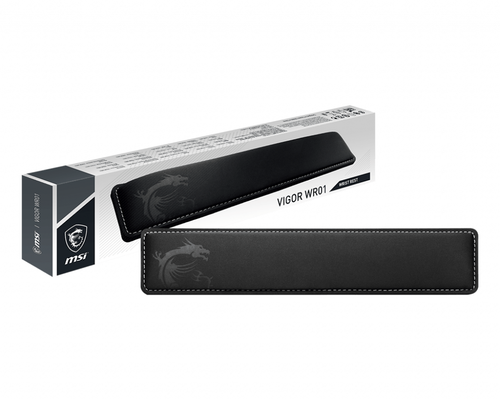 MSI Vigor WR01 klaviatūros riešo paminkštinimas, juoda. MSI Vigor WR01, Gaming, Black