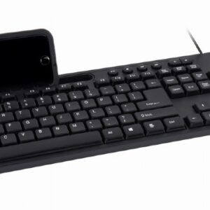 Gembird Multimedia keyboard with phone stand KB-UM-108	 USB Keyboard, Wired, US,...