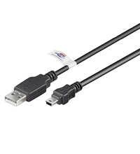 Logilink USB MINI-B 5-pin 180 Cert 1.8m Mini-USB B, USB A, 1.8 m, Black