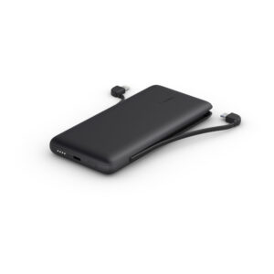 Belkin BOOST CHARGE Plus Power Bank 10000 mAh, Integrated LTG and USB-C cables, Black,...