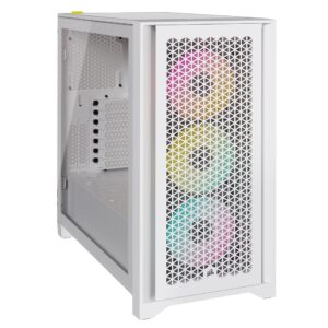 Corsair Tempered Glass PC Case iCUE 4000D RGB AIRFLOW Side window, White,  Mid-Tower,...