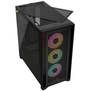 Corsair Tempered Glass PC Case iCUE 4000D RGB AIRFLOW Side window, Black,  Mid-Tower,...