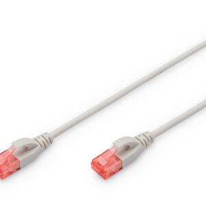 Digitus CAT 6 U-UTP  Slim patch cord Patch cord, Modular RJ45 (8/8) plug, 1.5 m,...