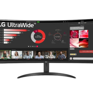 LG 34WR50QC-B.AEU Curved UltraWide Monitor 34″/21:9, 3440×1440, HDMI,...